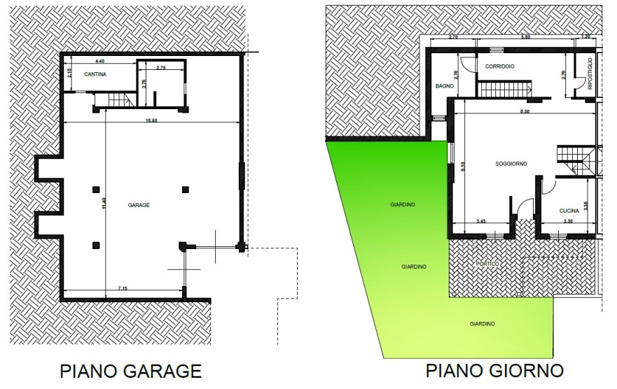pianta piano garage e terra